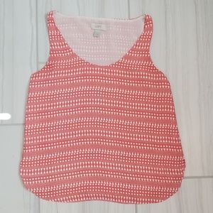 Loft top, small, lined so NOT SHEER, coral.